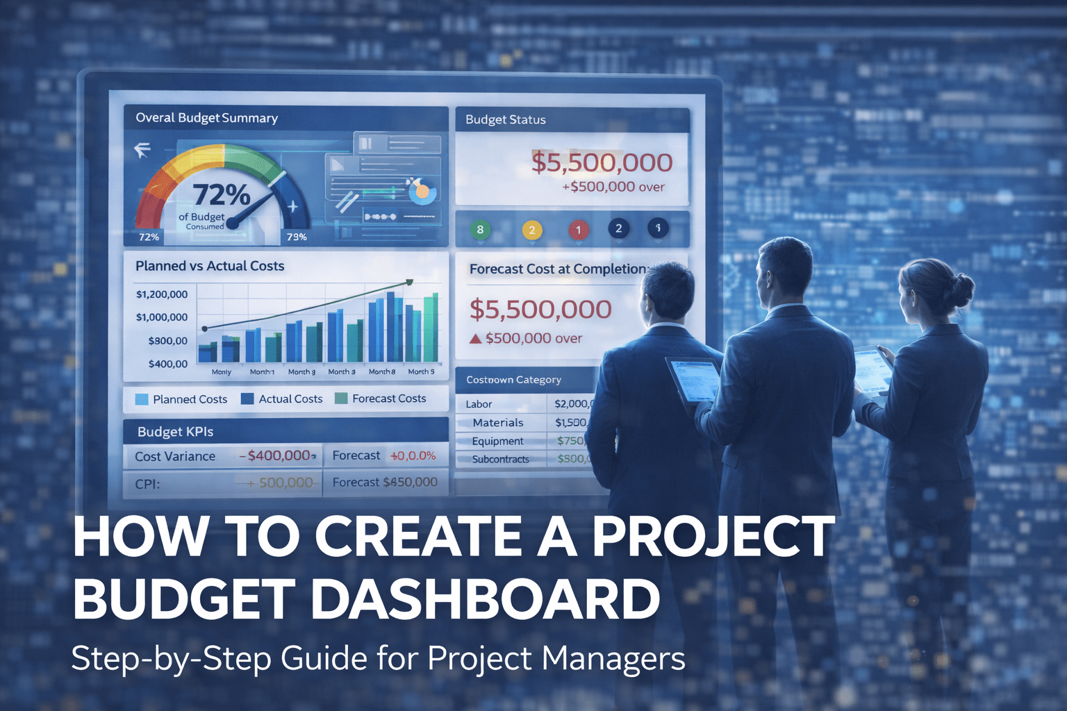 project-budget-dashboard-template Project budget dashboard showing cost performance and forecasts